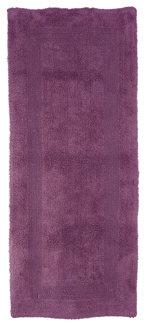 Bexley Home 100 Cotton Reversible Long Bath Rug Eggplant 24x60 Contemporary Bath Mats By Dcg Wholesale