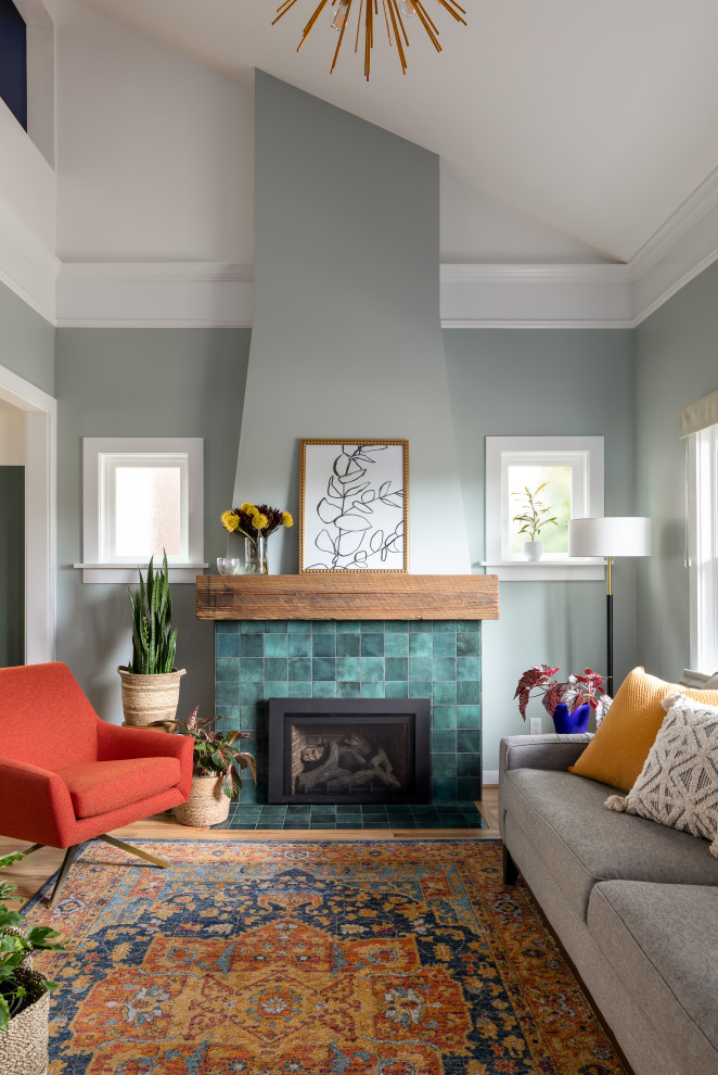 Coastal Teal Kitchen Living Room Seattle by Kirk Riley Design Houzz