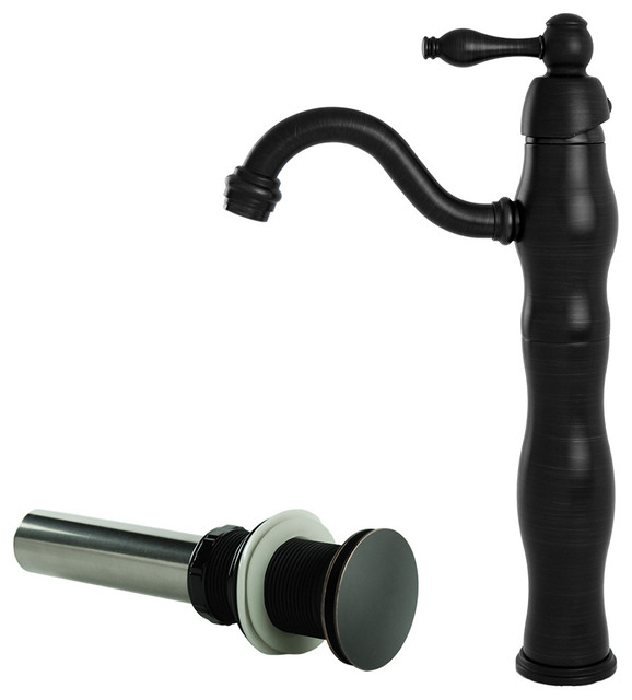 Vessel Filler With Drain Oil Rubbed Bronze Traditional Bathroom