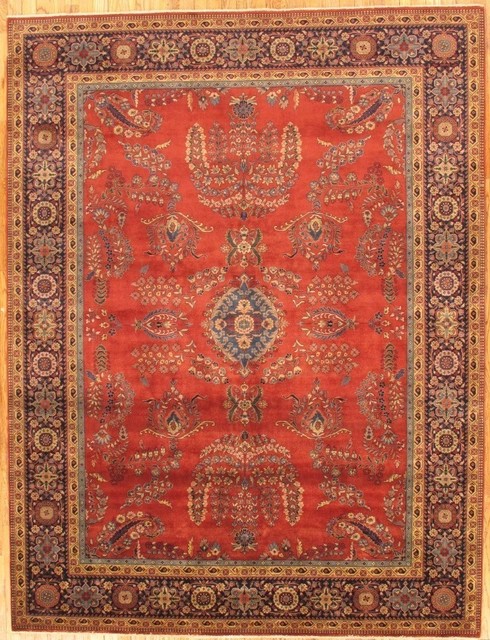 Pasargad AZ Collection Hand-Knotted Lamb's Wool Area Rug, 4'11"x7'11"