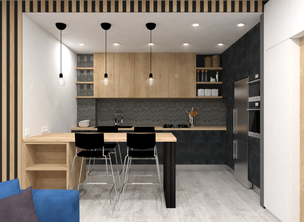 Кухня-гостиная в смешанном стиле