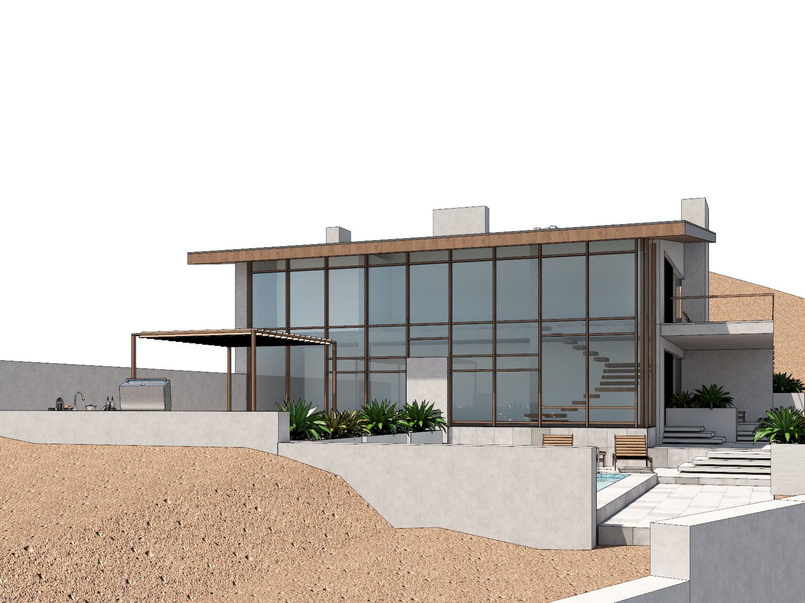 Дом у моря на склоне