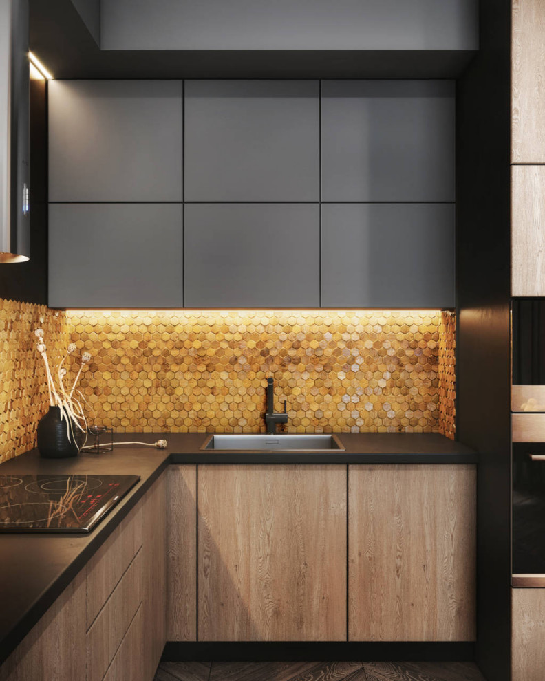 г. Санкт-Петербург, квартира 98 м2. Темно-золотой интерьер квартиры