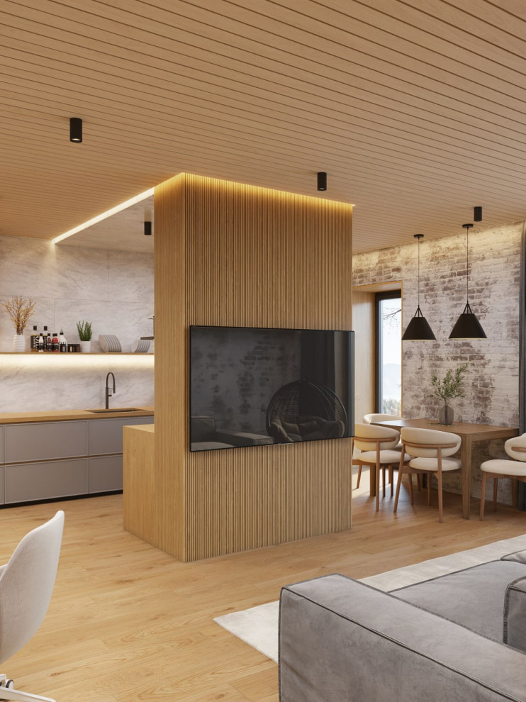 Интерьер таунхауса в стиле минималистичный лофт