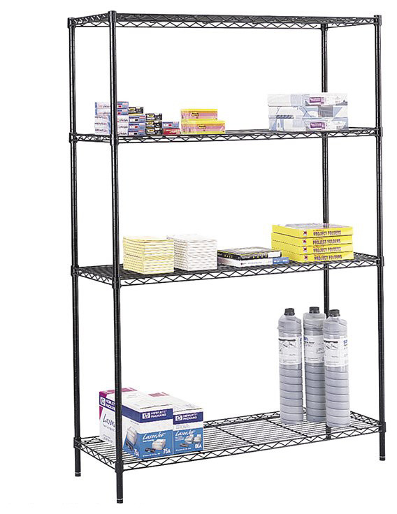 Safco 48"x18" Industrial Wire Shelving in Black