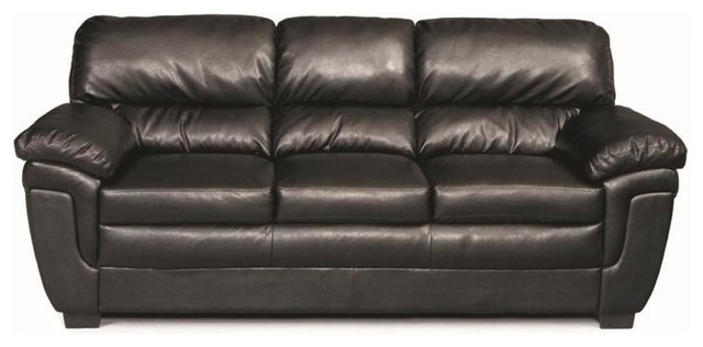 CM595 2 pc Helga brown leather like fabric sofa and love seat with ...
