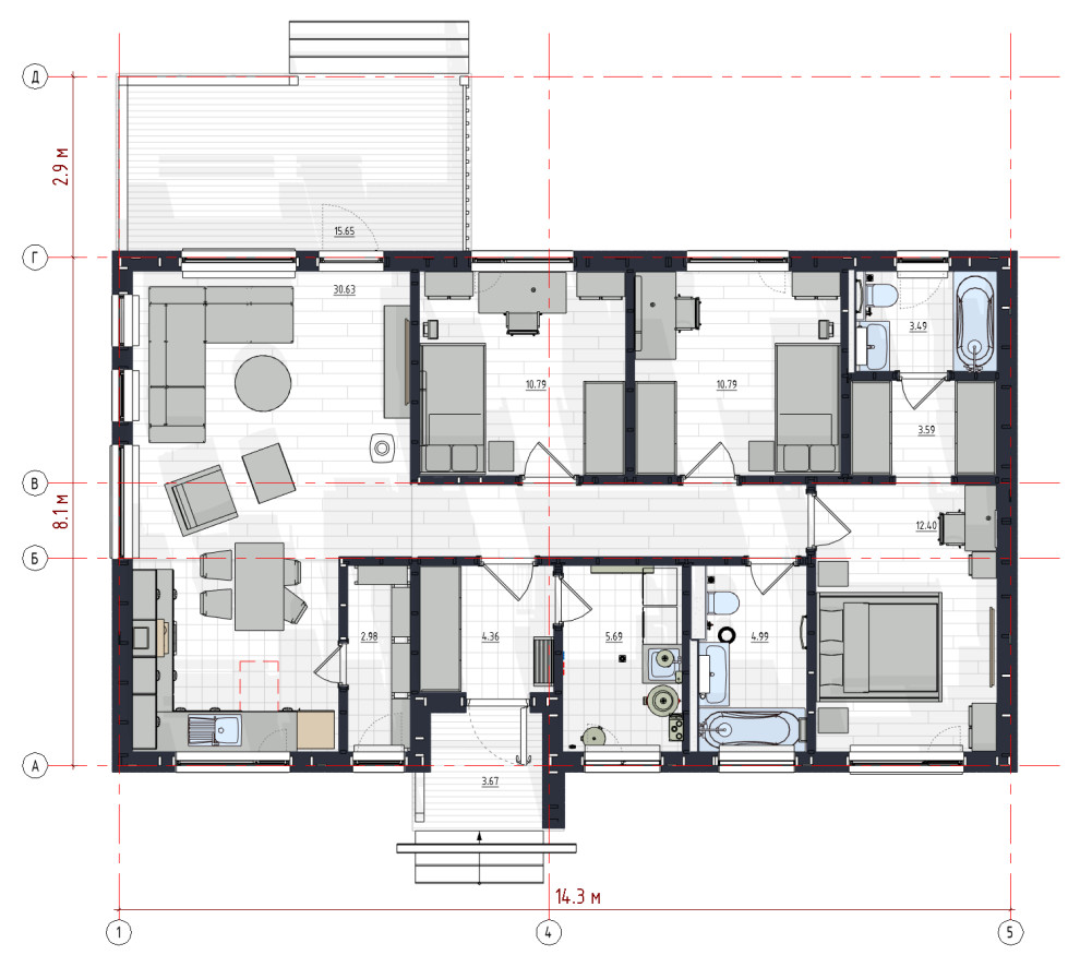 План 1 этажа