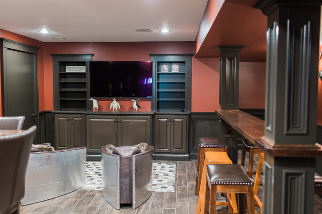Speakeasy Basement Design/Build - Traditional - Basement - Boston - by ...