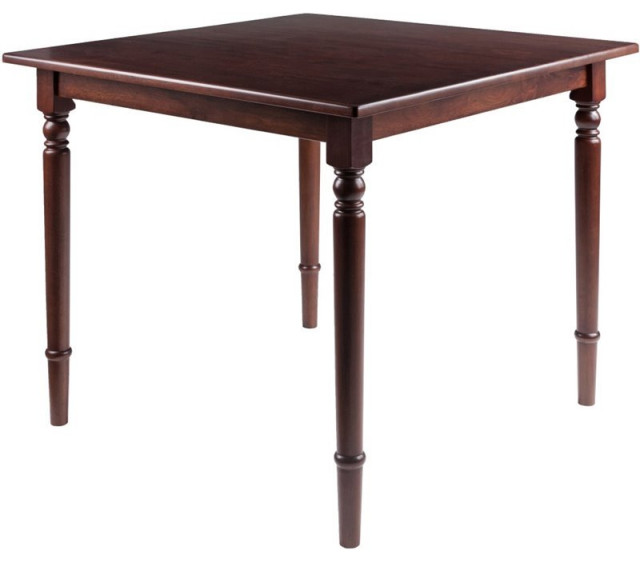 Winsome Mornay 36" Square Transitional Solid Wood Dining Table in Walnut
