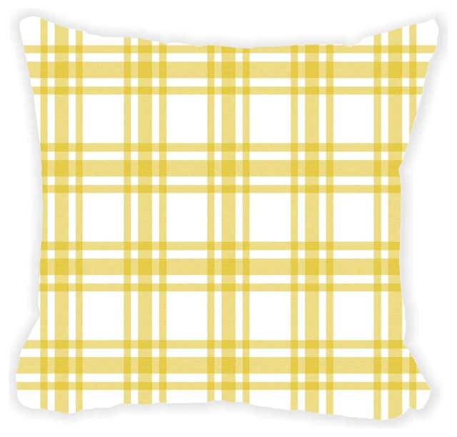 Yellow And White Plaid Microfiber Throw Pillow Contemporary Yellow And White Plaid Microfiber Throw Pillow Contemporary Decorative Pillows By Value Gifts