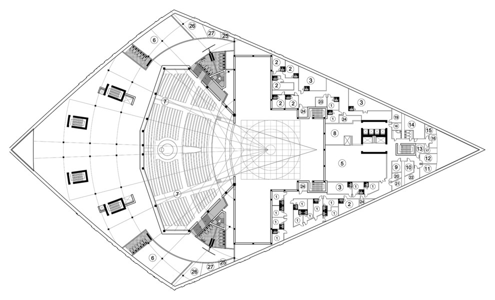 план центра на уровне амфитеатра  5d театра