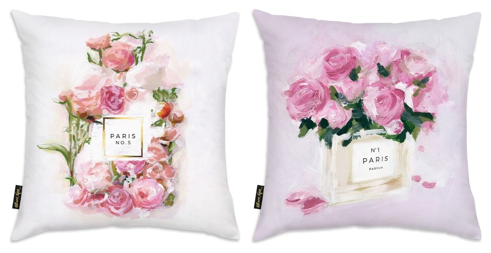 Oliver Gal "Floral Perfume" Pillow, 18"x18"