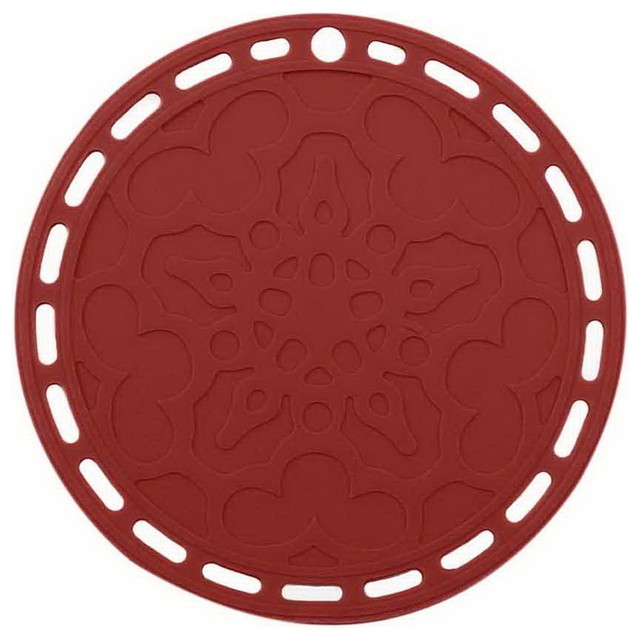 Creative Home Large Silicone Table Mats, Round Red Table Mats