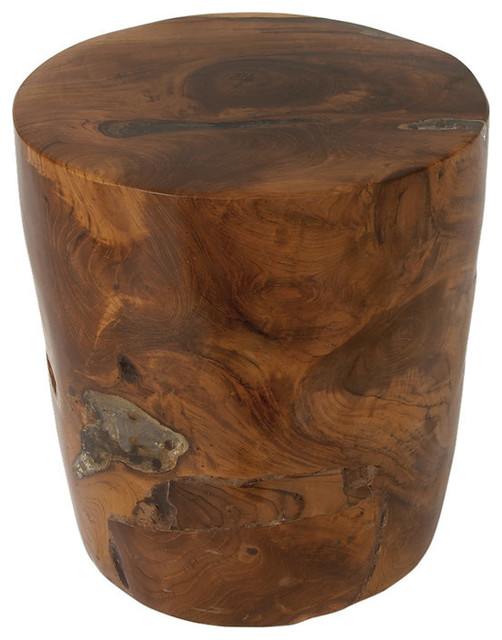 Brimfield amp; May Teak Wood Resin Stool 14quot;W, 15quot;H  Accent 