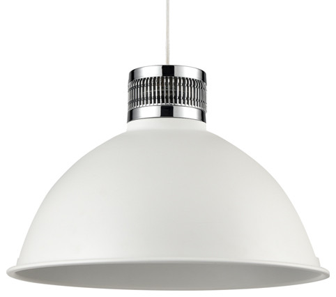 Herman Single LED Pendant, White, 17x9