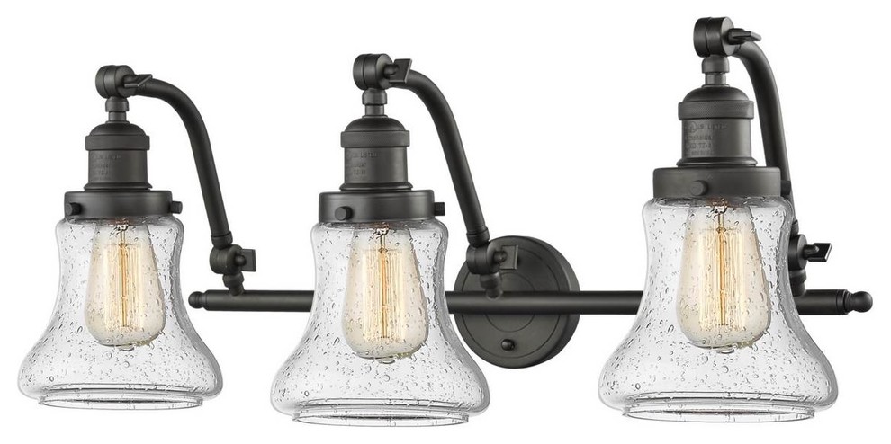 3 Light Bath Light Seedy Bellmont With Vintage Bulbs Industrial