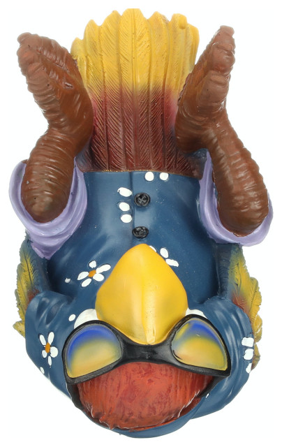 Design Toscano Beer Buddy Statue porte-bouteille en polyrésine Motif perroquet tropical 25,5 cm