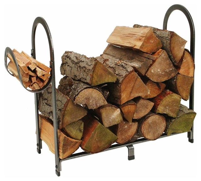Premier Arch Log Basket Hammered Steel Transitional Firewood Racks
