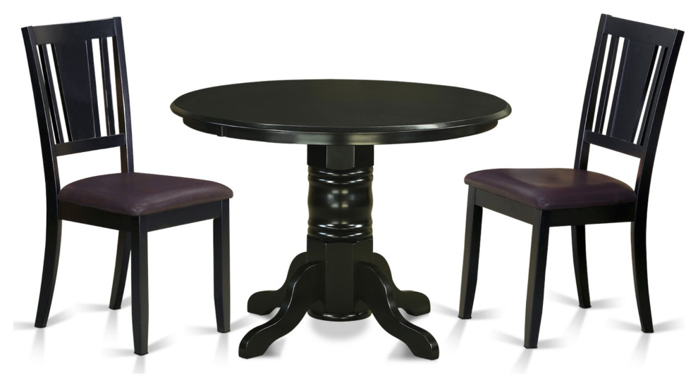 3Piece Set, Dining Table and 2 Kitchen Chairs Traditional