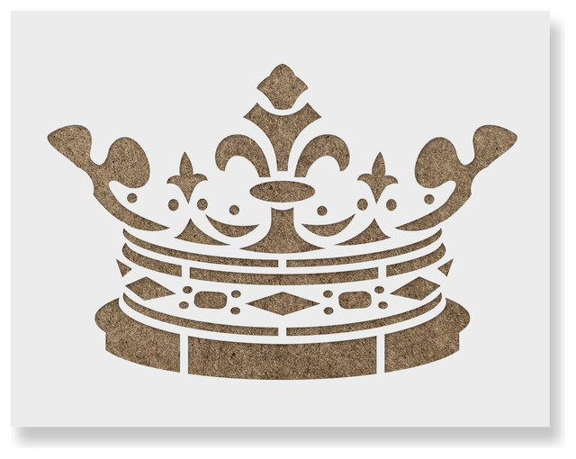 King Crown Stencil on Reusable Mylar Contemporary Wall Stencils