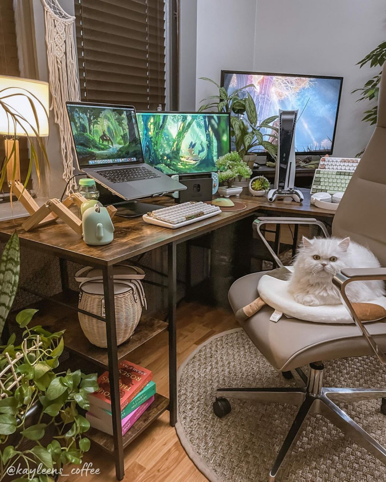 Home Office Ideas | 95.2 Inch Two Person L Shaped Reversible Computer ...