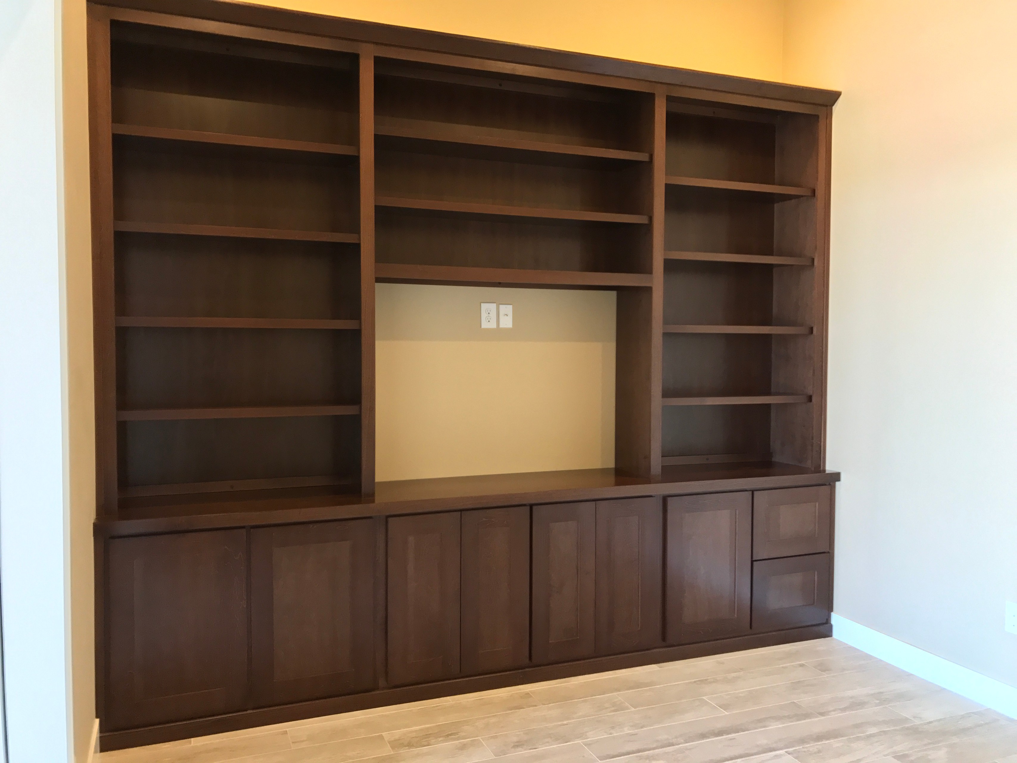 Contemporary Entertainment Center and Shelving