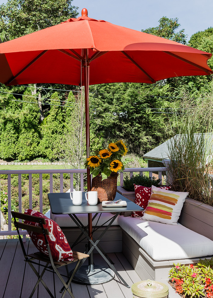 This is an example of a small traditional deck in Boston.