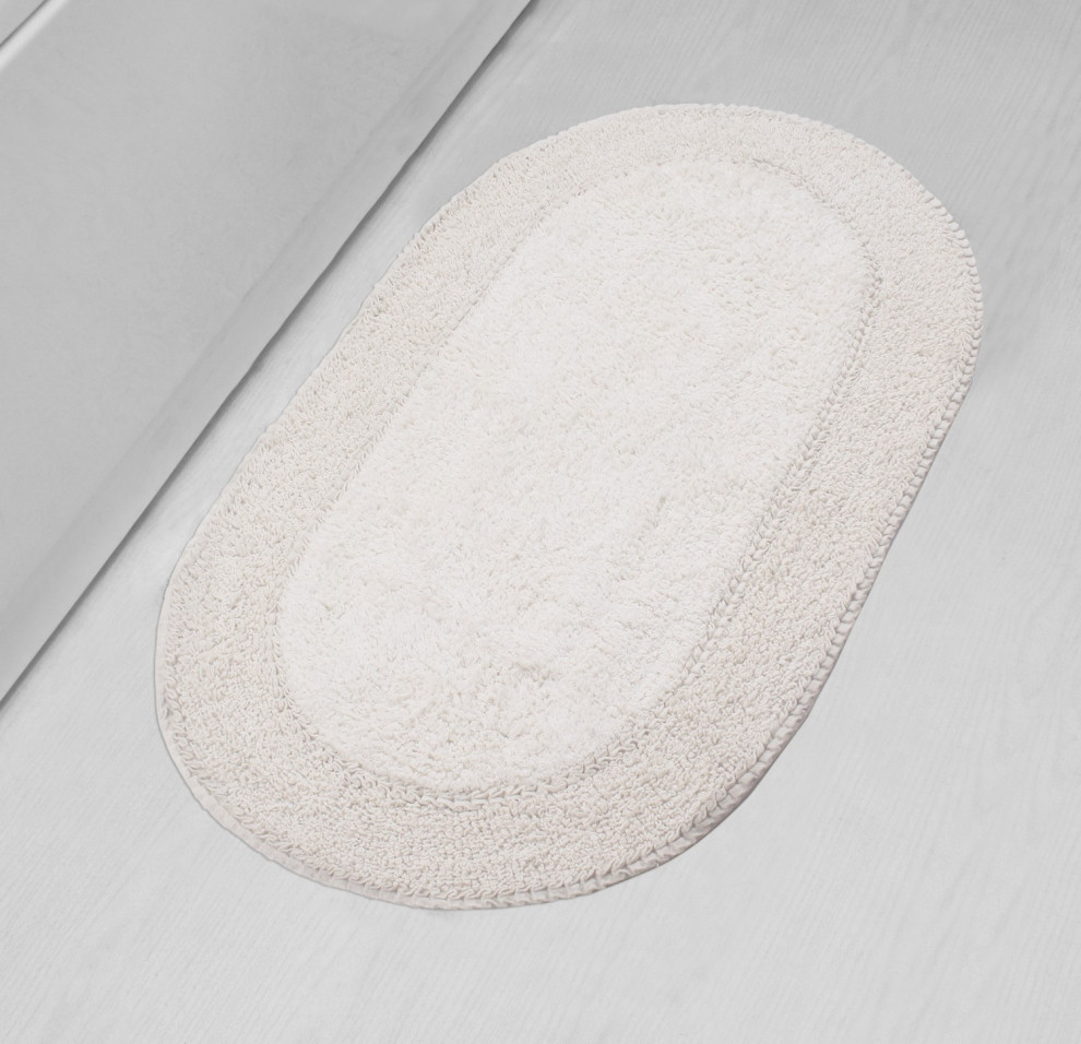 Double Ruffle Bath Rug 24"x40" Contemporary Bath Mats by Home Weavers Inc Houzz