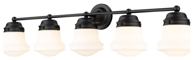 Vaughn 5-Light Bathroom Vanity Light In Matte Black, 40.750 ...