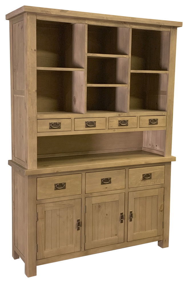 Barlow Sideboard with Hutch, Rustic Pine Farmhouse China
