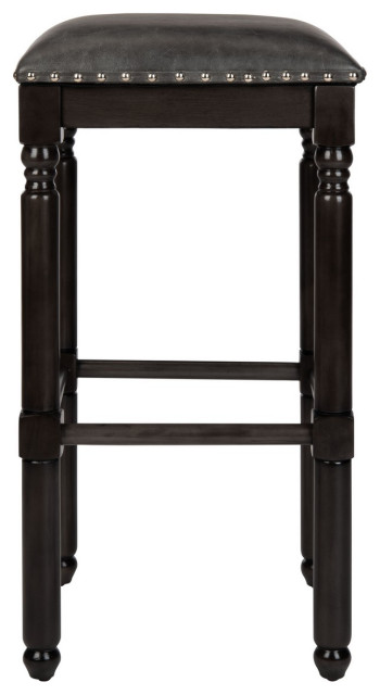 Safavieh Preston Bar Stool, Grey/Grey Walnut, #N/A - Traditional - Bar ...