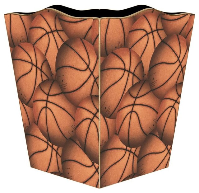 Antique Basketball Wastepaper Basket Traditional Wastebaskets by