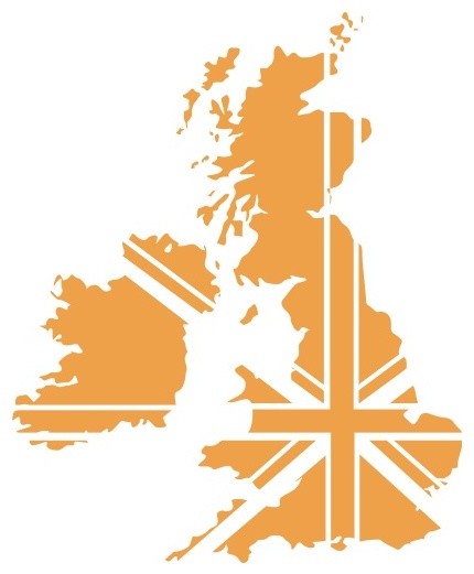 Great Britain Wall Decal, Golden Yellow, 24"x29"