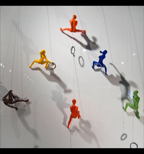 Color wall climber sculptures Contemporary Miami by Art by Ancizar