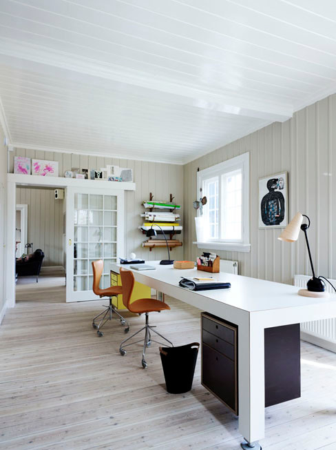 This is an example of a scandinavian home office in Copenhagen.