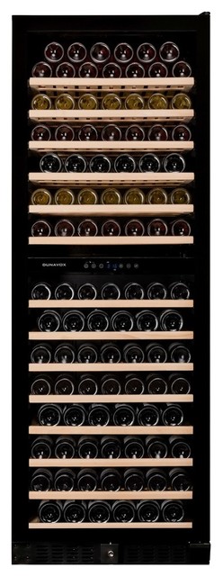 Dunavox 181 Bottle Built In Dual Zone Wine Cooler, Black