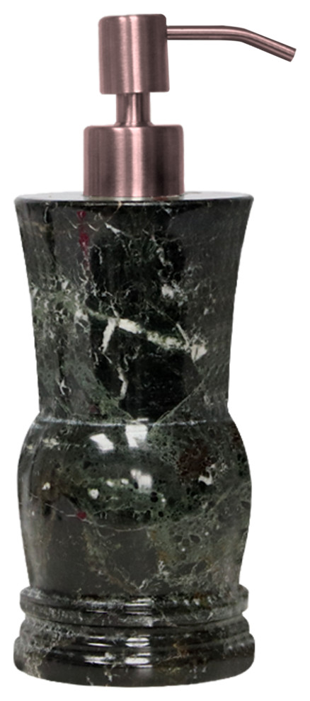 Polished Marble Bathroom Soap/Lotion Dispenser, Black Zebra ...