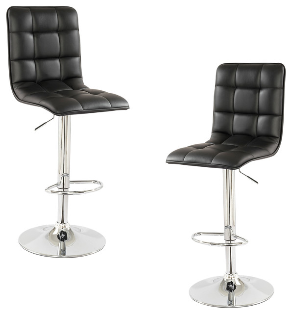 Emerson Upholstered Faux Leather Adjule Swivel Bar Stool Set Of Emerson Upholstered Faux Leather Adjule Swivel Bar Stool Set Of 2 Contemporary Stools And Counter By Furniture Import Export Inc