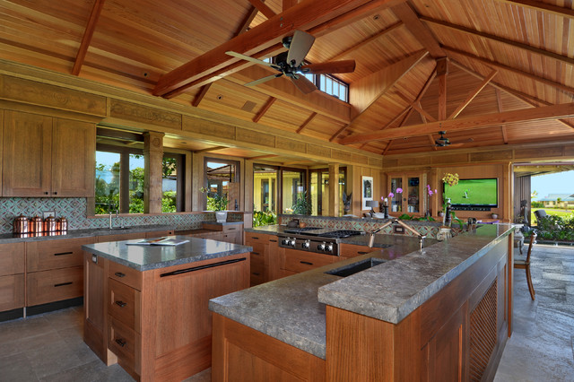 Bali Pavilions on Kauai - Tropical - Kitchen - Hawaii - by Smith Brothers