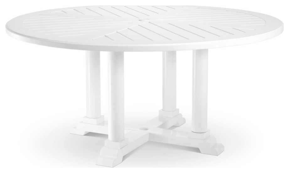 White Round Outdoor Dining Table L Eichholtz Bell Rive Transitional