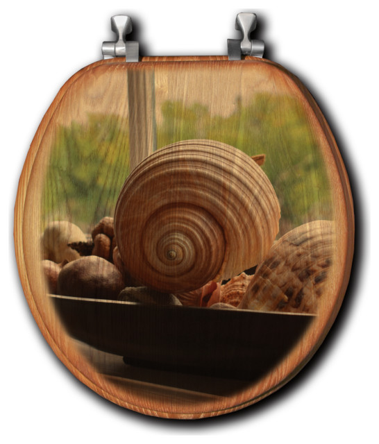 Oak Toilet Seat, Shells on the Shelf Rustic Toilet Seats by House