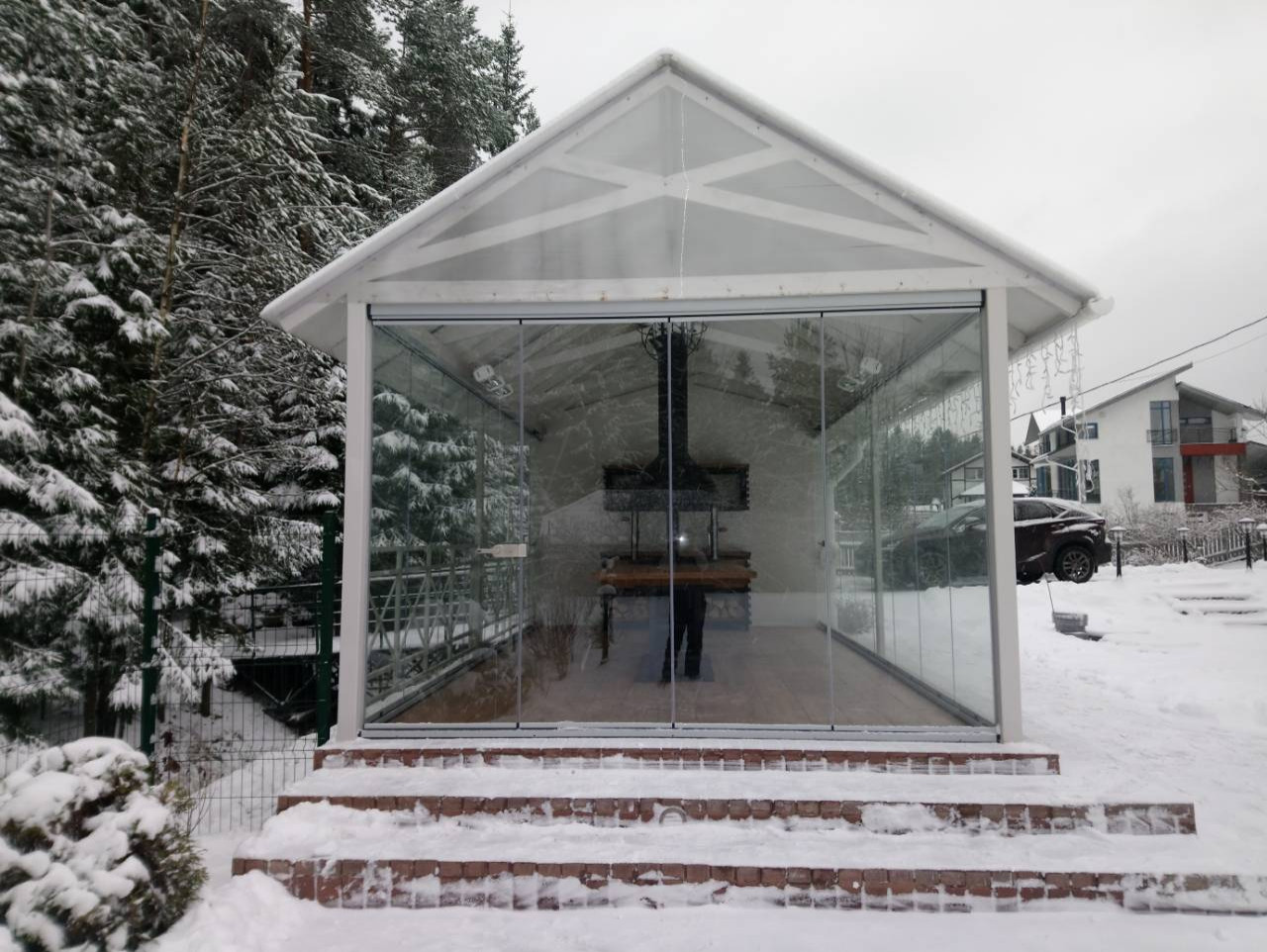 Остекление летней кухни, пос. Сярьги