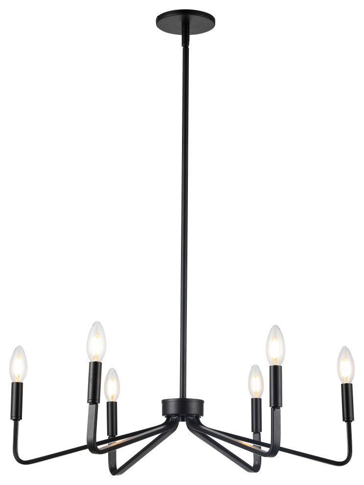 Matte Black Contemporary Chandelier Transitional Chandeliers by