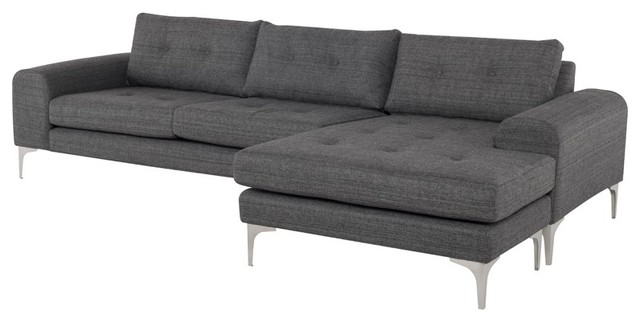 112 5 L Alissa Sectional Raf Brushed Stainless Steel Legs On Tufted Tweed 112 5 L Alissa Sectional Raf Brushed Stainless Steel Legs On Tufted Tweed