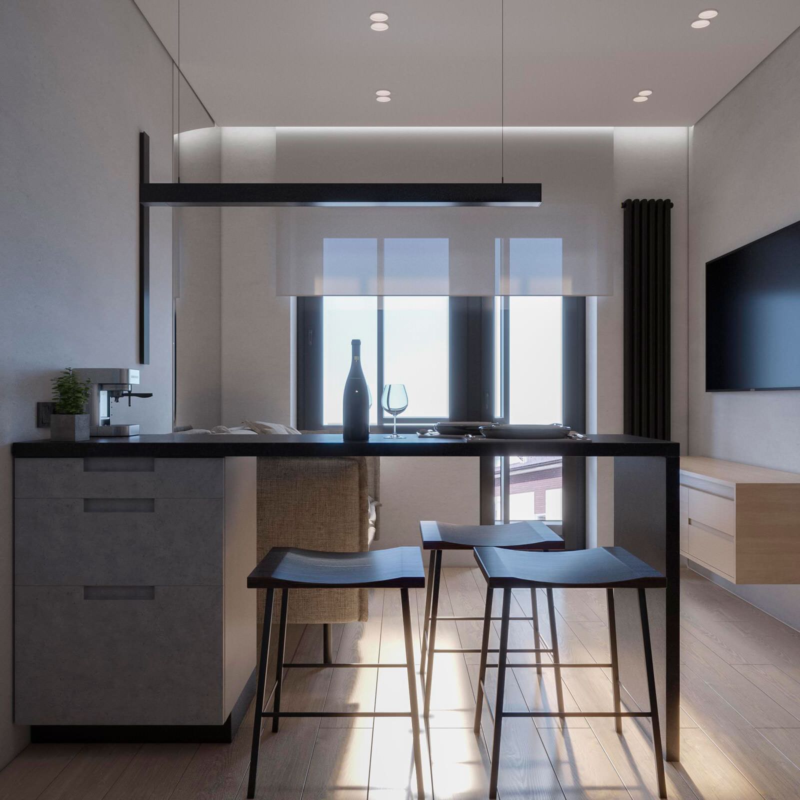 Дизайн студии для молодого человека ЖК БРУСИЛОВО Тверь