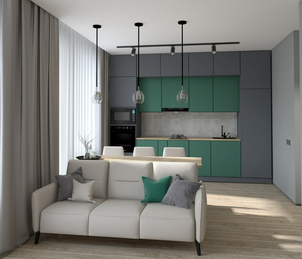 Светлая однокомнатная квартира с элементами лофт