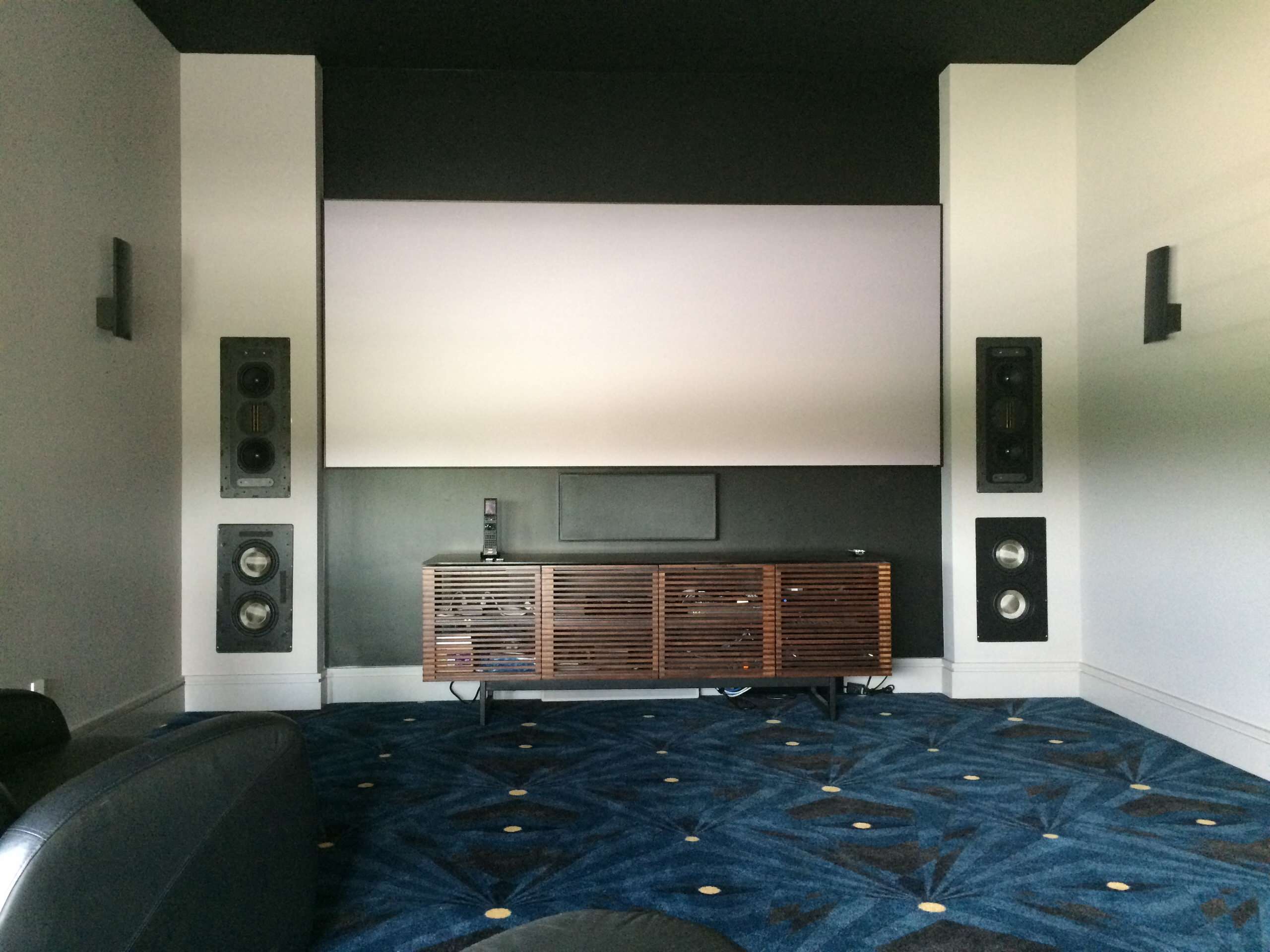 Custom Home Theater with Lutron Motorized Shades