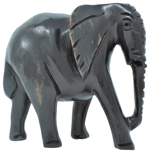 Silver ART ELEPHANT ORNEMENT Animal Statue Figurine Home Display Sculpture Decor 
