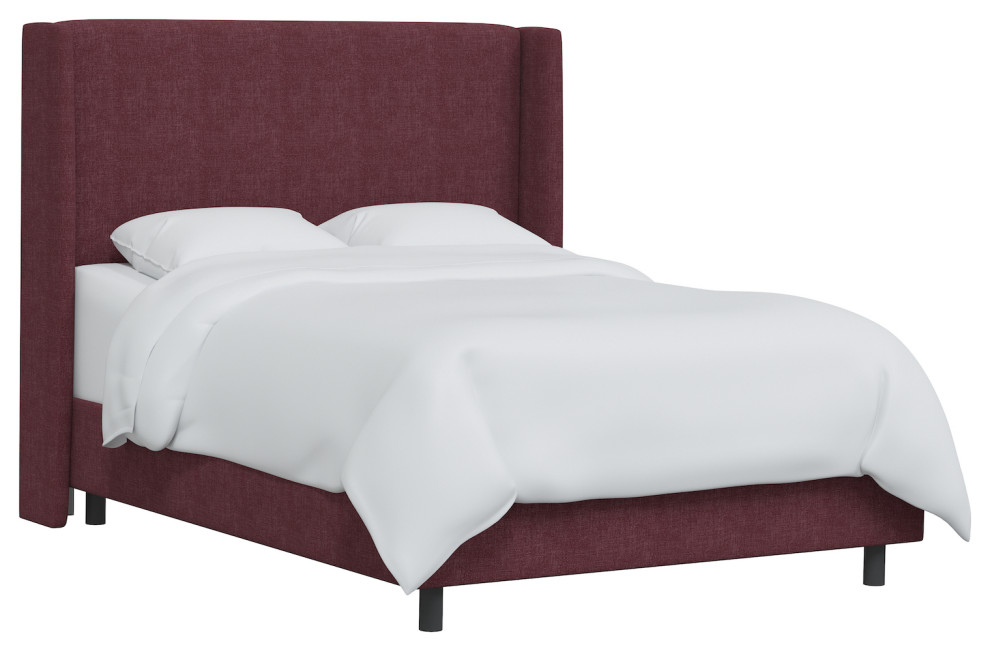 Maxwell Square Wingback Bed, King Transitional Platform Beds by