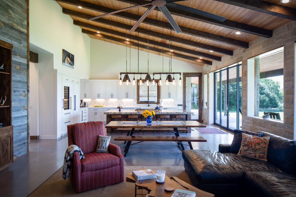 Inspiration for a rustic kitchen remodel in Austin